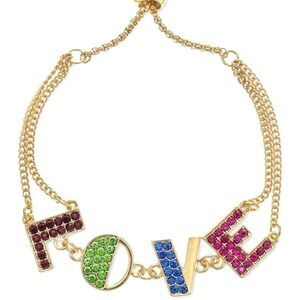 INC Pave' LOVE Bracelet and Earring Set